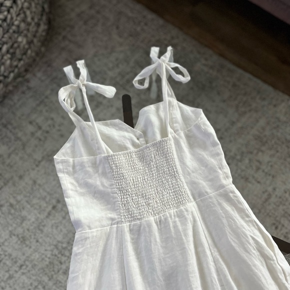 Aritzia Wilfred Rosalie Linen Button Down Dress White Summer Vacation Sz 4 - Picture 7 of 11